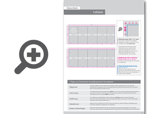 Product Bild faltblatt__gefalzt_auf_din_a7__vertikaler_sonderwickelfalz__10-seitig