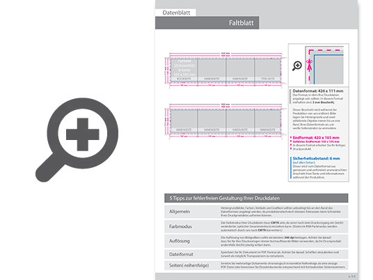 Product Bild faltblatt__gefalzt_auf_quadrat_10_5_cm_x_10_5_cm__vertikaler_zickzackfalz__8-seitig
