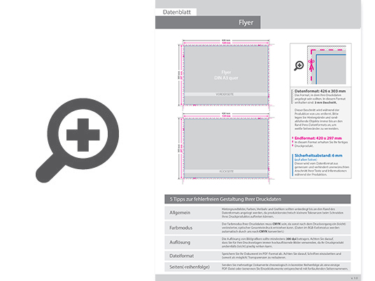 Product Bild multiloft-flyer_din_a3_quer_(42_0_cm_x_29_7_cm)_beidseitig_folienkaschiert_matt__4_4_farbig_(beidseitiger_druck)