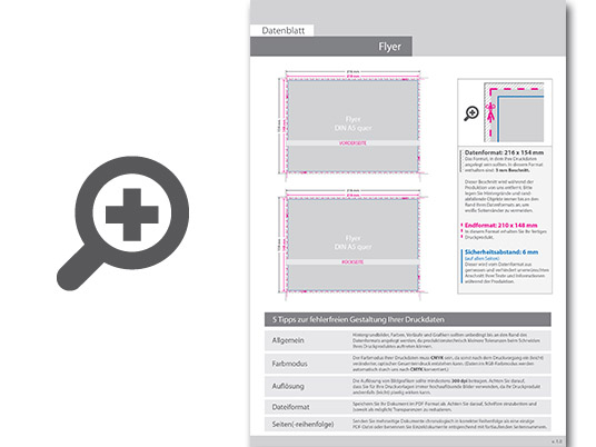 Product Bild multiloft-flyer_din_a5_quer_(21_0_cm_x_14_8_cm)_einseitig_folienkaschiert_mit_softfeel-folie__4_4_farbig_(beidseitiger_druck)