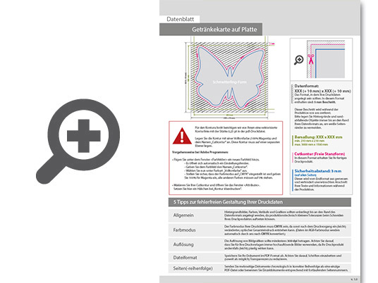 Product Bild getr__nkekarte_auf_platte_in_schmetterling-form_konturgefr__st___einseitig_4_0-farbig_bedruckt