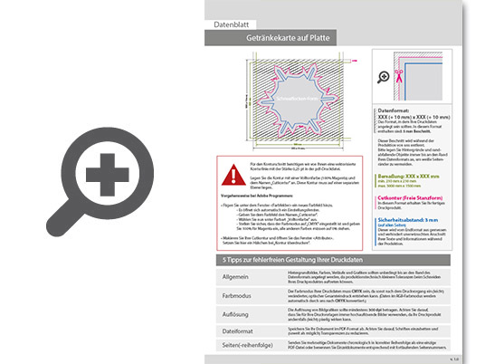 Product Bild getr__nkekarte_auf_platte_in_schneeflocke-form_konturgefr__st___einseitig_4_0-farbig_bedruckt