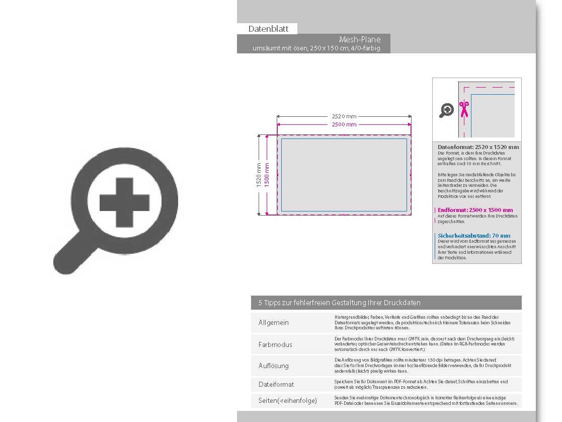 Product Bild hochwertige_mesh-plane_250_x_150_cm__4_0-farbig_bedruckt__ums__umt_+___sen_im_abstand_von_50_cm_oben_und_unten